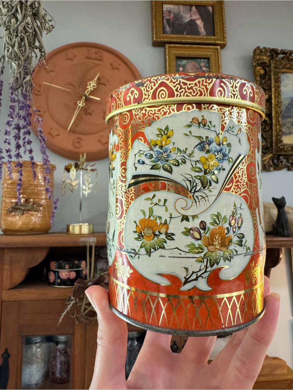 Vintage Daher Floral Tin Canister